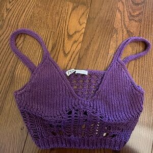 Purple Crochet Tank Top